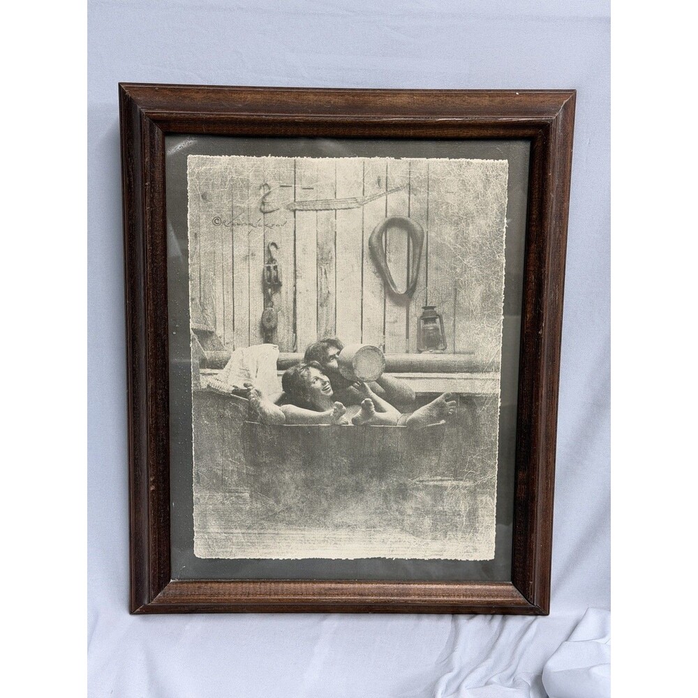 Americana Couple in Tub with Jug HENDRICKSON Print Picture Peddler Hollywood 207